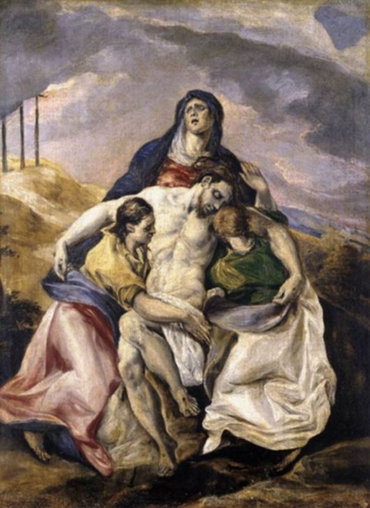 EL GRECO Pieta 2 (1574-1576), ulei pe pAnză, Hispanic Society, New York, SUA