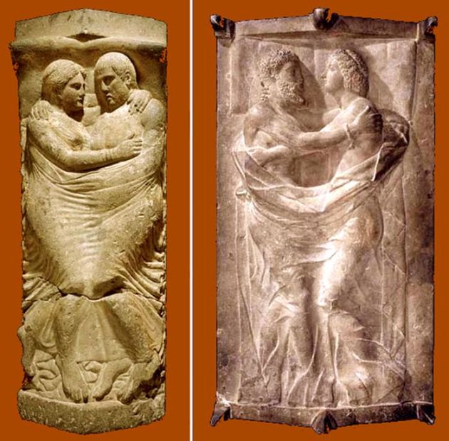 Soț și soție într-o îmbrățișare eternă