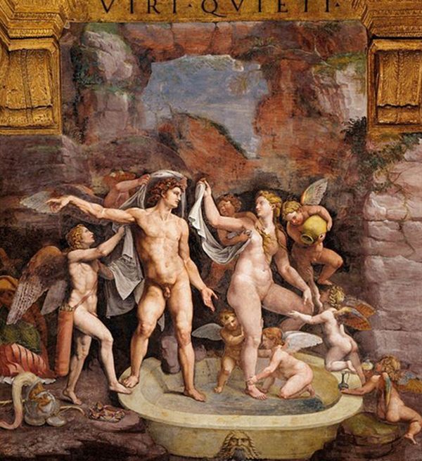 Venus si Marte la baie, Giulio Romano