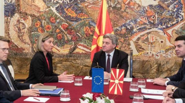 Federica Mogherini in a meeting with President Gjorge Ivanov