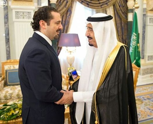 Saad Hariri y el rey Salman bin Abdulaziz al Saud
